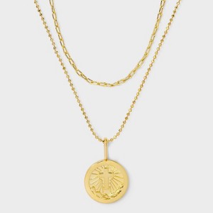 14K Gold Dipped Cross Pendant Necklace - Gold - 1 of 4