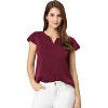 INSPIRE CHIC Women's Work Business Casual Plain Cap Sleeve Blouse - 2 of 4