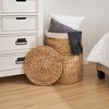 JANSNO 15" x 20" Round Woven Wicker Laundry Hamper with Lid and Removable Liner -  For Clothes, Toys, and Book Storage, Natural - 3 of 4