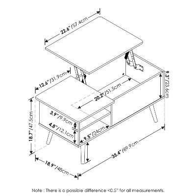 Flagstaff Oak Lift-Top Coffee Table with Hidden Storage