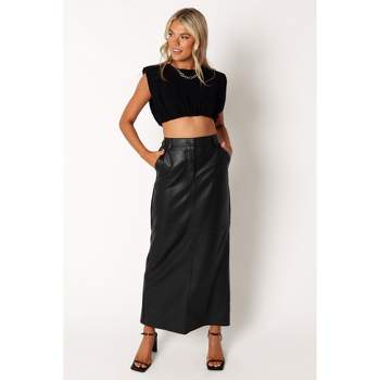 Petal and Pup Womens Jade Vegan Leather Column Skirt