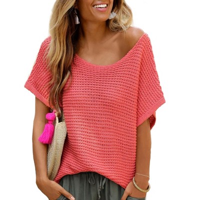 Women's Short Sleeve Knit Sweater - LASCANA