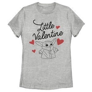 Women's Star Wars The Mandalorian The Child Little Valentine T-Shirt - 1 of 3