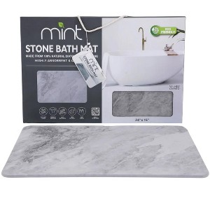 J&V TEXTILES Stone Bath Mat Diatomaceous Earth Shower Mat Non-Slip Super Absorbent Diatomite Stone Mats for Bathroom Floor Quick-Drying Easy to Clean - 1 of 4
