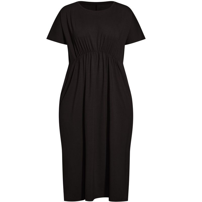 Women's Plus Size Cool Tie Dress - black | EVANS, 3 of 5