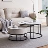 NicBex Modern Round Nesting Coffee Table with Drawer and Metal Base for Living Room and Bedroom - 3 of 4
