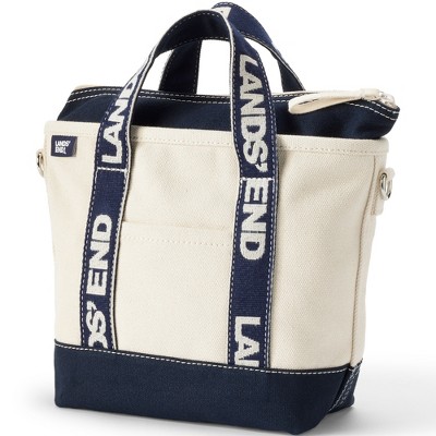 Lands' End Zip Top Canvas Tote Bag