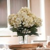 Floral Home 20" Beige Hydrangea with 7 Silk Flowers & Leaves - 1-Piece - 2 of 4