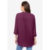 Woman Within Women's Plus Size Rayon 7-Day Three-Quarter Sleeve Tab-Front Tunic - 3 of 4