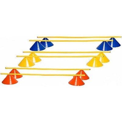 Amber Fight Gear Ultimate Agility Training Bundle,10-Piece Hurdle Set with 20 Cones, Adjustable Poles & Carry Bag Multicolor, One Size