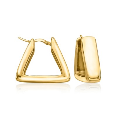 Ross-Simons Italian 18kt Gold Over Sterling Triangular Hoop Earrings