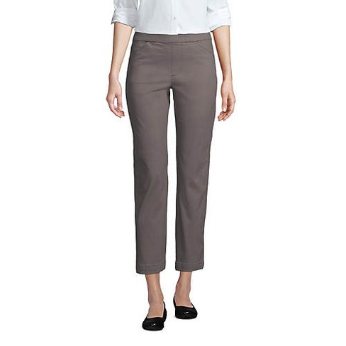 Lands' End Women's Petite Mid Rise Pull On Chino Crop Pants - 4 - Dark ...