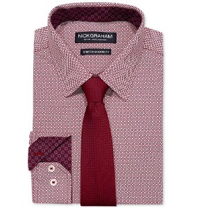 Nick Graham Mens Crossroads Squares Tie Set Button Down Dress Shirt - 1 of 1