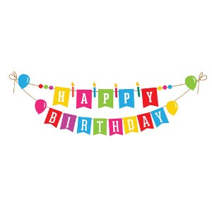Briarwood Lane Everyday Burlap String Banner 60x10 Happy Birthday String Banner - 1 of 2