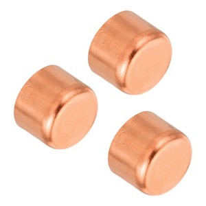 Unique Bargains Plumbing HVAC Air Conditioner Thermal Conductivity Hose Copper Pipe End Caps 3 Pcs - 1 of 4