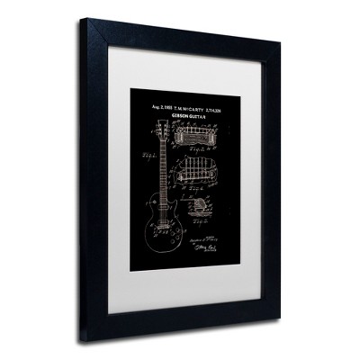 Trademark Fine Art -Claire Doherty '1955 Mccarty Gibson Guitar Black' Matted Framed Art