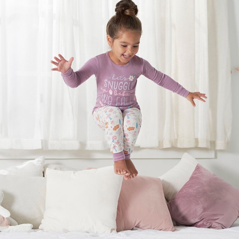 Gerber Infant & Toddler Girls' Snug Fit Cotton Pajamas, 4-Piece Set, 3 of 10