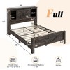 AMERLIFE Farmhouse Bed Frame, Storage Headboard, Charging Ports, No Box Spring - 2 of 4