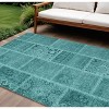 Turquoise Teal Blue And Aqua Patchwork Washable Indoor Outdoor Area Rug - 2 of 4