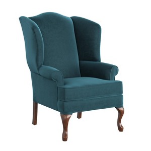 Comfort Pointe Elizabeth Wingback Accent Chair Ocean: Upholstered Polyester, No Assembly Required - 1 of 4