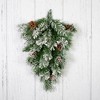 Northlight 22" Unlit Snowy Flocked and Pinecones Christmas Teardrop Swag - 4 of 4