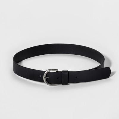 casual black leather belt