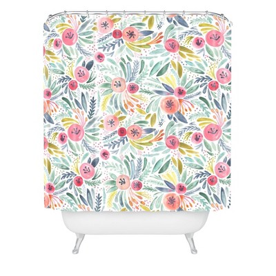 Dash and Ash Poppy Lane Shower Curtain Blue - Deny Designs