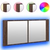 vidaXL LED Mirror Cabinet Brown oak Engineered wood 39.4 x 4.7 x 17.7 in - 2 of 4