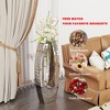 ORRD 24.01" U-Shaped Floor Vase, Shattered Diamond Mirror Surface, Silver Tall Glass Vase for Living Room Corner Hallway - 4 of 4