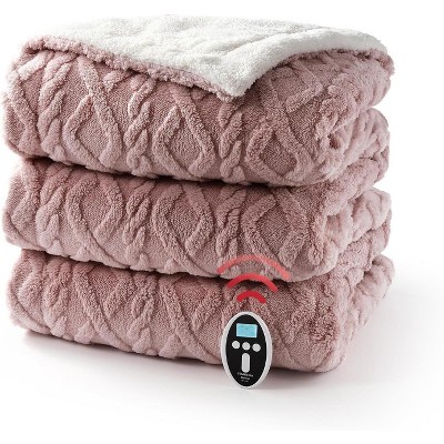 Acekool Wireless Heated, Fast Heating, 10 Settings, Soft Plush Blanket, Machine Washable