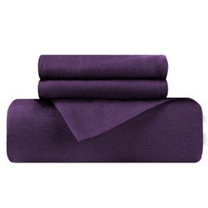 Flannel Cotton Modern Solid Fuzzy Duvet Cover Set With Pillow Shams by Blue Nile Mills - 1 of 4