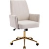 RISOKEYS Ergonomic Desk Chair - Swivel Stripes Velvet Task Chair with Adjustable Height, Wheels & Golden Base for Home Office,Bedroom,Study - 2 of 4