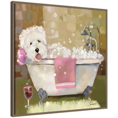 Kate & Laurel All Things Decor 30"x30" Sylvie Tiny Bubbles Framed Canvas by Mary Sparrow Gold