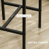 Brown three-piece bar dining table and chairs set, industrial style bar height table and bar stools - 4 of 4