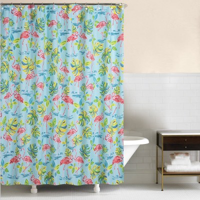 C&F Home Flamingo Garden Shower Curtain