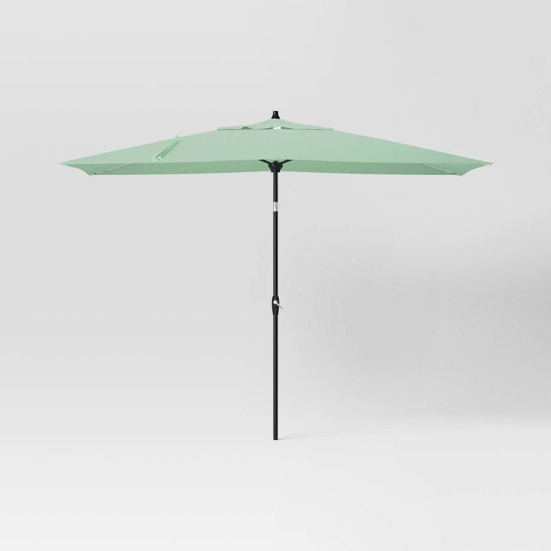 6'x10' Rectangular Outdoor Patio Market Umbrella with Black Pole - Threshold™, 1 of 8