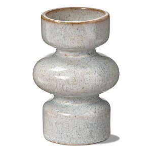 tagltd Linea Taupe Speckled Ceramic Reversible Taper and Pillar Candle Holder Medium,3.2L x 3.2W x 6.0H inches - 1 of 2