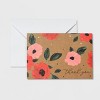 50ct Kraft Thank You Peony Cards Pink/Red - image 3 of 3