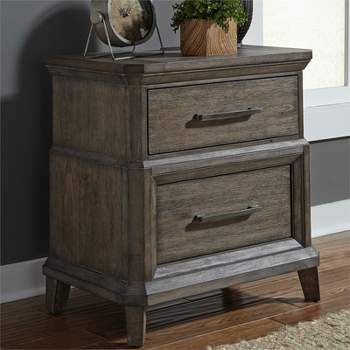 2 Drawer Night Stand w/ Charging Station in Brown - Liberty Furniture