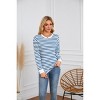 Womens Fall Casual Long Sleeve Shirts Striped Color Block Crew Neck Tops Business Fashion Round Neck Outfits Clothes Blouses - 2 of 4