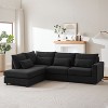 100.2” Convertible L-Shaped Linen Sofa with Ottoman - Plastic Legs, 5 Cushions, 4 Lumbar Pillows, Comfortable Combo for Living Room - 4 of 4