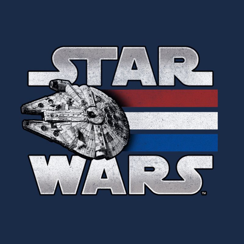 Men's Star Wars Millennium Falcon Patriotic Stripes T-Shirt, 2 of 5