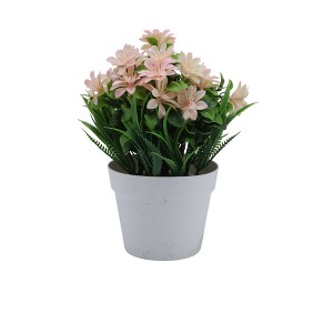 Unique Bargains Artificial Plants Pointed-Leaf Mum Plastic 3.94"x3.94"x7.87" 1 Pcs - 1 of 4