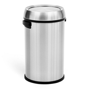 17 Gallon/65 Liter Trash Can, Stainless Steel Rubbish Bin, Commercial Grade Waste Container, Round Garbage Can for Home Office - 1 of 4