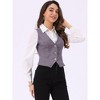 INSPIRE CHIC Women's Denim Sleeveless V Neck Button Down Casual Waistcoat Vest - 2 of 4