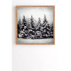30" x 30" Chelsea Victoria Snow and Pines Bamboo Framed Wall Art - Deny Designs