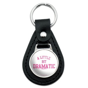 Mean Girls A Little Bit Dramatic Black Leather Keychain - 1 of 4