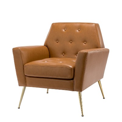 Maris Wooden Upholstered Contemporary Accent Armchair with Button-tufted for Bedroom Living Room  | ARTFUL LIVING DESIGN