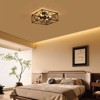 PAKOKULA Farmhouse 16.9 in. 4-Light Black Geometric Cage Semi-Flush Mount Ceiling Light - 3 of 4