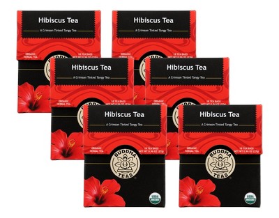 Buddha Teas Organic Hibiscus Tea - Case Of 6/18 Bags : Target